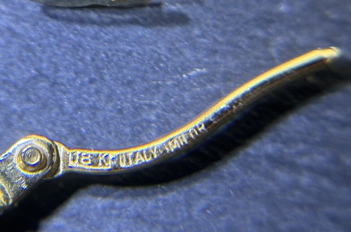 Goldene Ohrringe Creolen Italienisch Muster 18K/750 Gelbgold 2cm No.136 verkauft