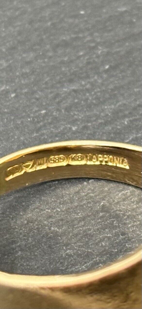 Gold Ring Lapponia Designer Handarbeit 1987 Finnland 14K/585 Gr.59 Herren No.U64
