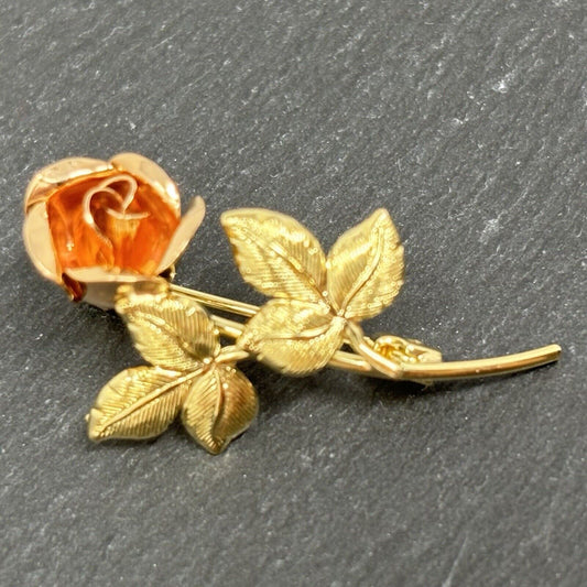 Goldbrosche Rose Rosegold/Gelbgold 8K/333 No.114