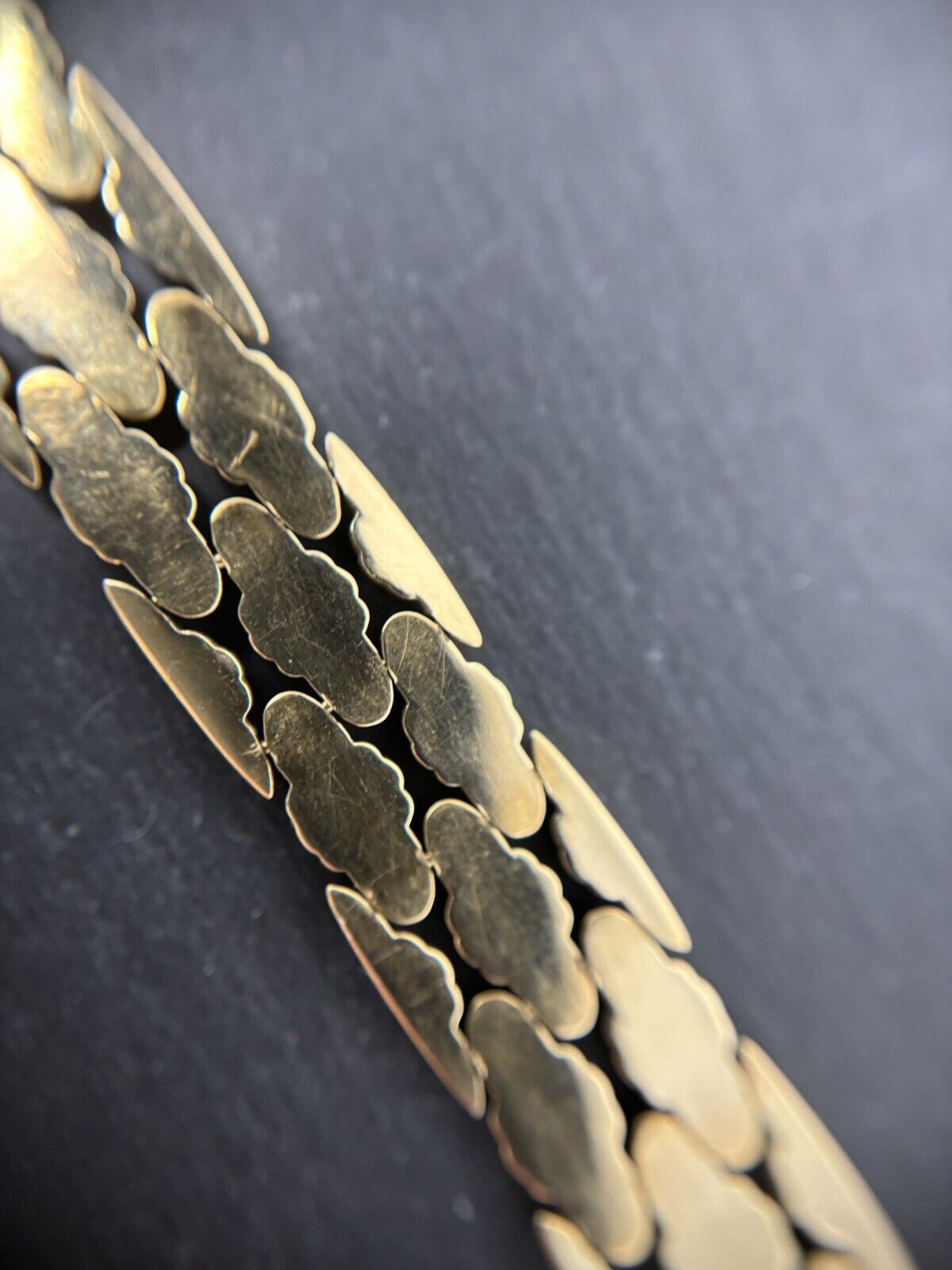 Gelbgold Vintage Goldarmband Damen 14K/585 16cm 13mm No.