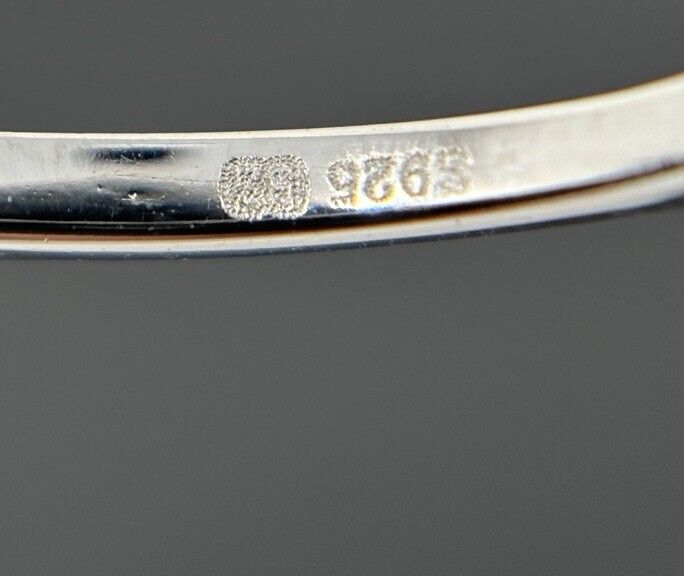 Silberring 925er Marquiseschliff Weiß rhodiniert polierter Finish