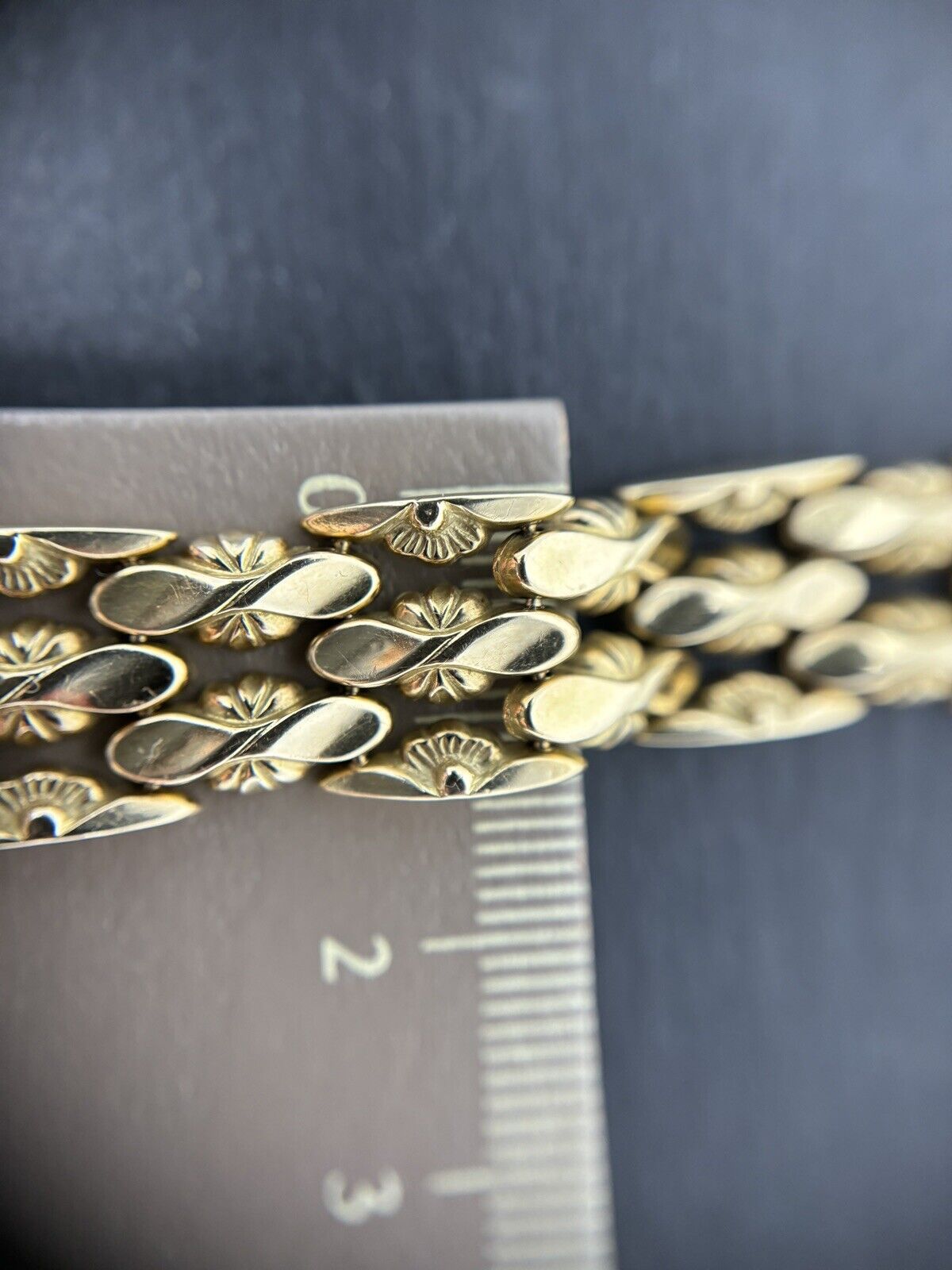Gelbgold Vintage Goldarmband Damen 14K/585 16cm 13mm No.