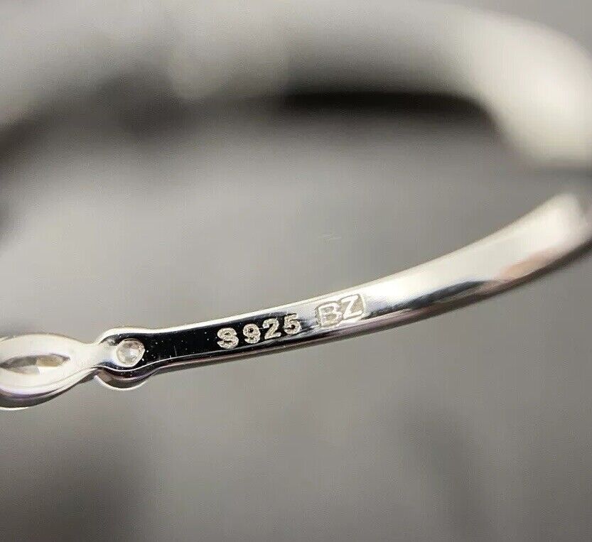 Silberring 925er Rhodiniert Brillantschliff Solitärring polierter Finish