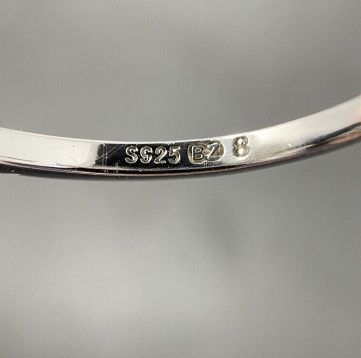 Silberring 925er Solitärring Halo Tropfenschliff Handgefasst