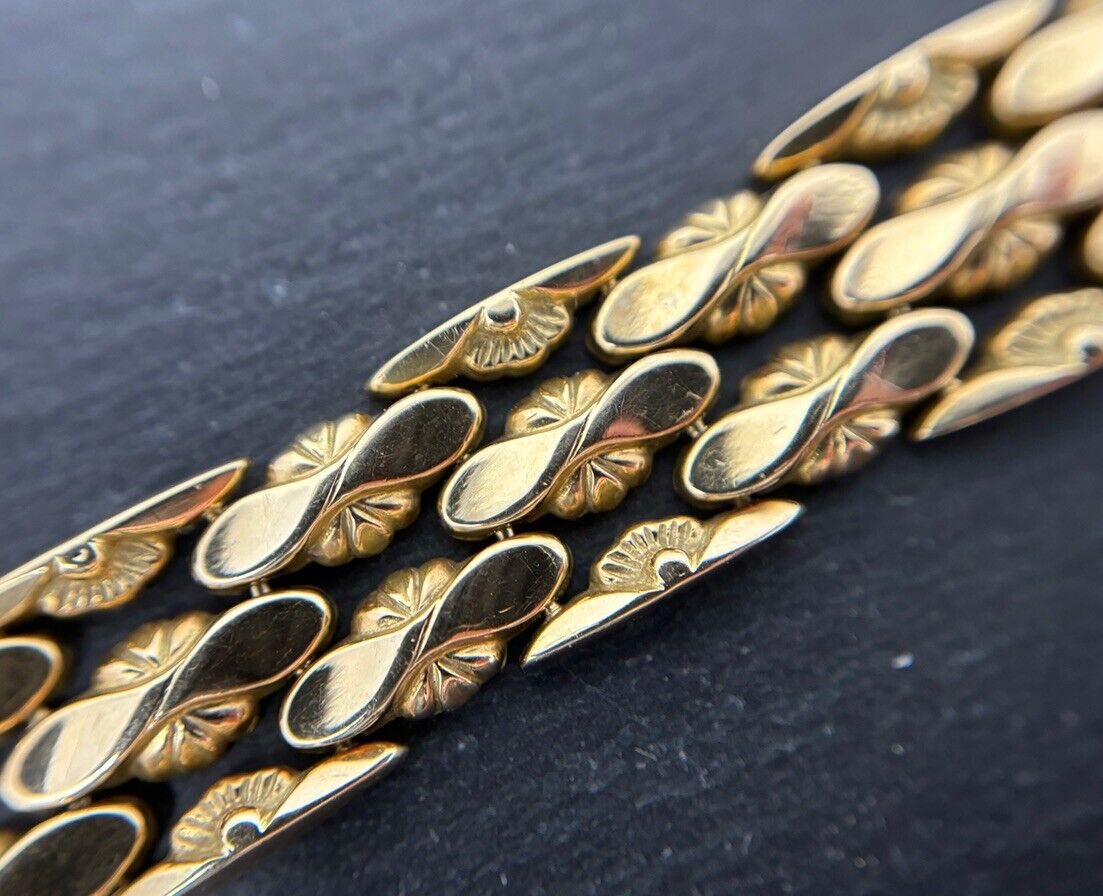 Gelbgold Vintage Goldarmband Damen 14K/585 16cm 13mm No.