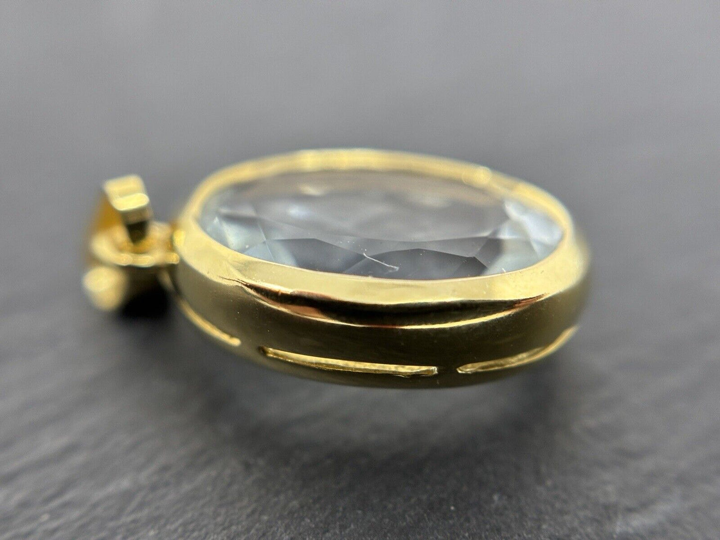 Gold Anhänger 14K/585 Aquamarin ca. 4,5ct mit 13x9,5mm Ovalschliff No.U80