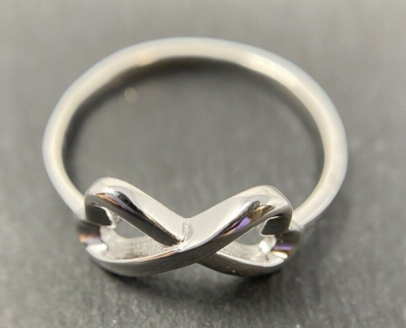 Silber Ring 925 Schleife glänzend massiv rhodiniert polierter Finish