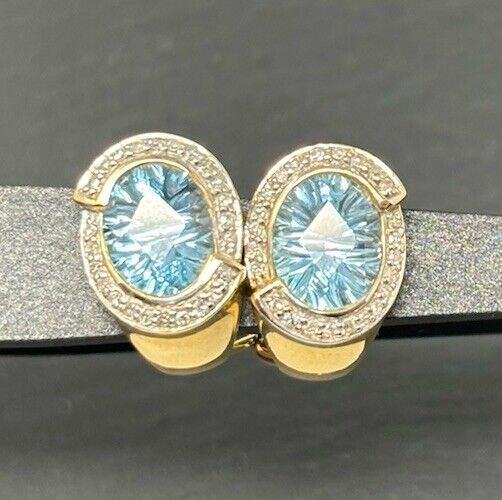 Ohrstecker Gelbgold 14K/585 0,25ct Brillanten mit Topas No.U12