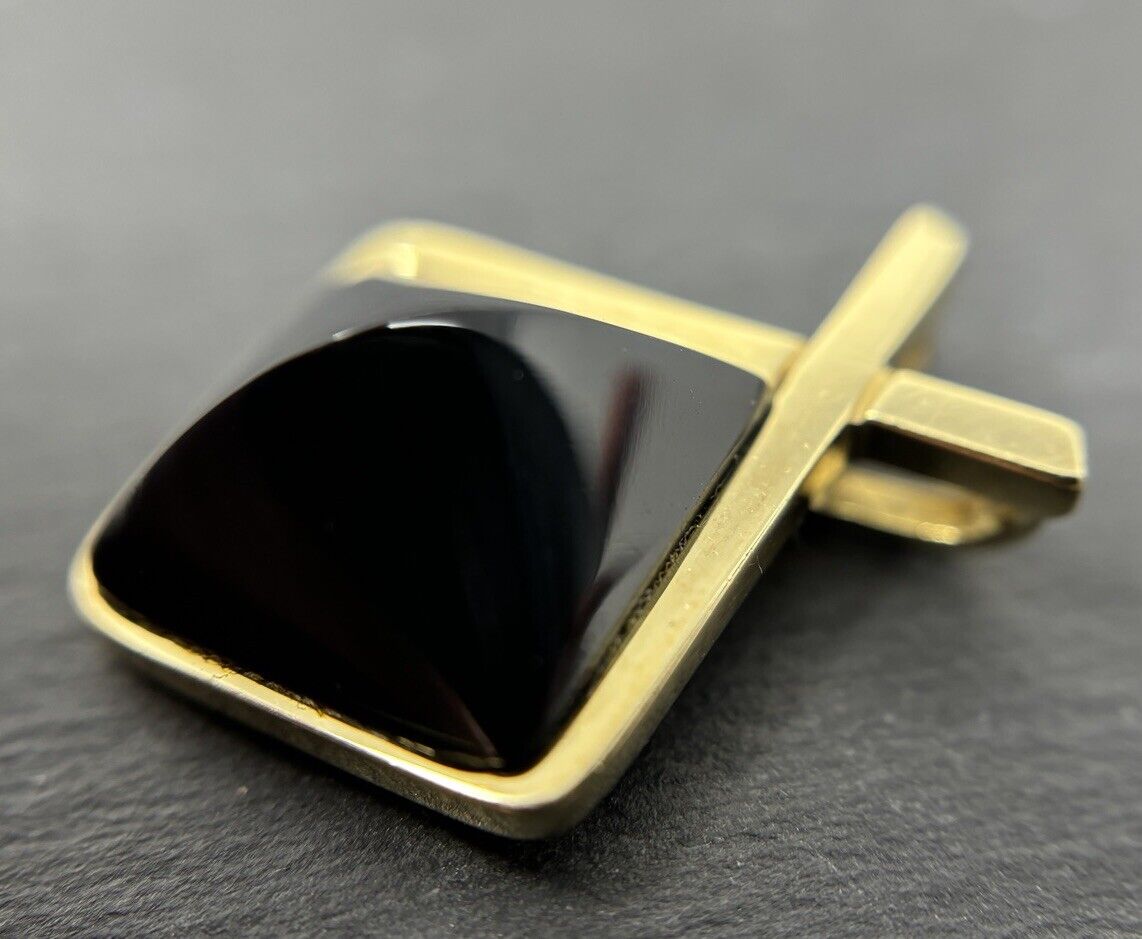 Gold Anhänger Designer massiv 14K/585 Oeding Erdel mit Onyx No.U17