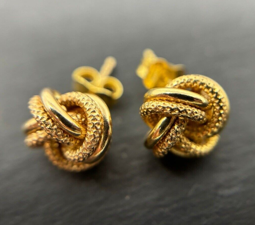 Ohrstecker Knoten gezwirbelt Gold 1,2cm 14K/585 verkauft No.U