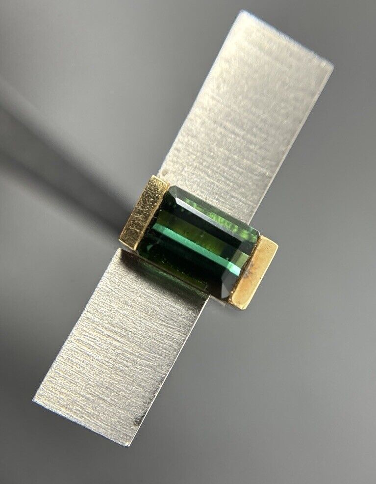 Goldring Handarbeit Bicolour Baguette 18K/750 Gr.52 No.U