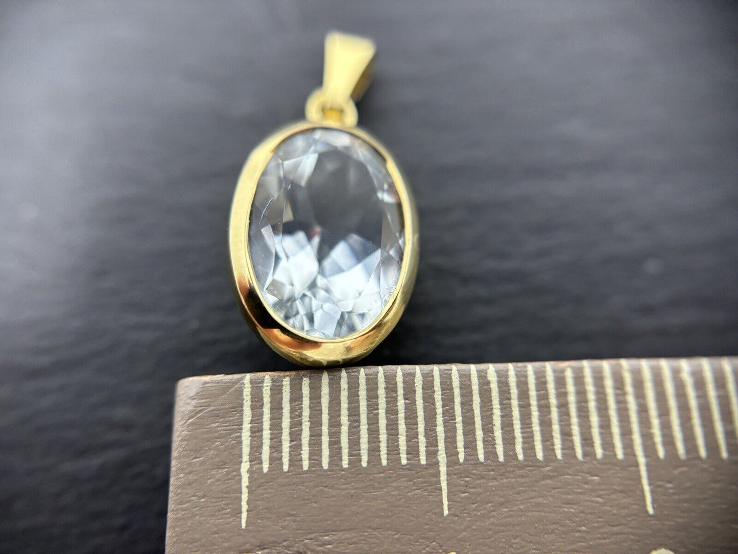 Gold Anhänger 14K/585 Aquamarin ca. 4,5ct mit 13x9,5mm Ovalschliff No.U80