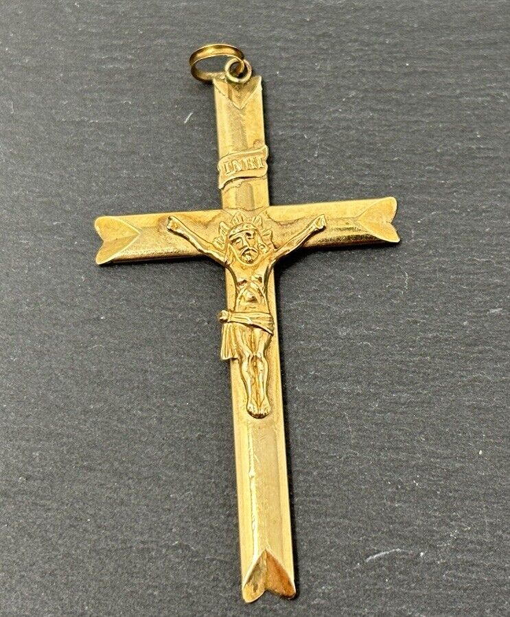 Goldkreuz Antik Russisch 560er Gold (13-14K) mit INRI Aufschrift Groß No.U36 verkauft