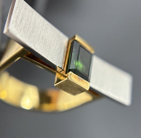Goldring Handarbeit Bicolour Baguette 18K/750 Gr.52 No.U