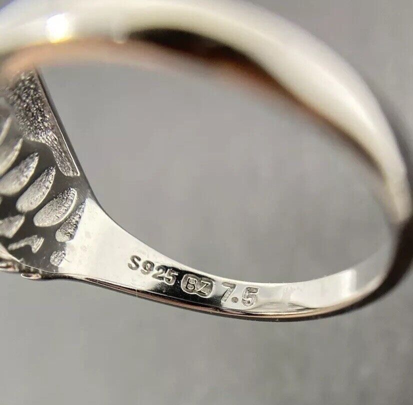 Silberring 925er Engelsflügel Rhodiniert polierter Finish