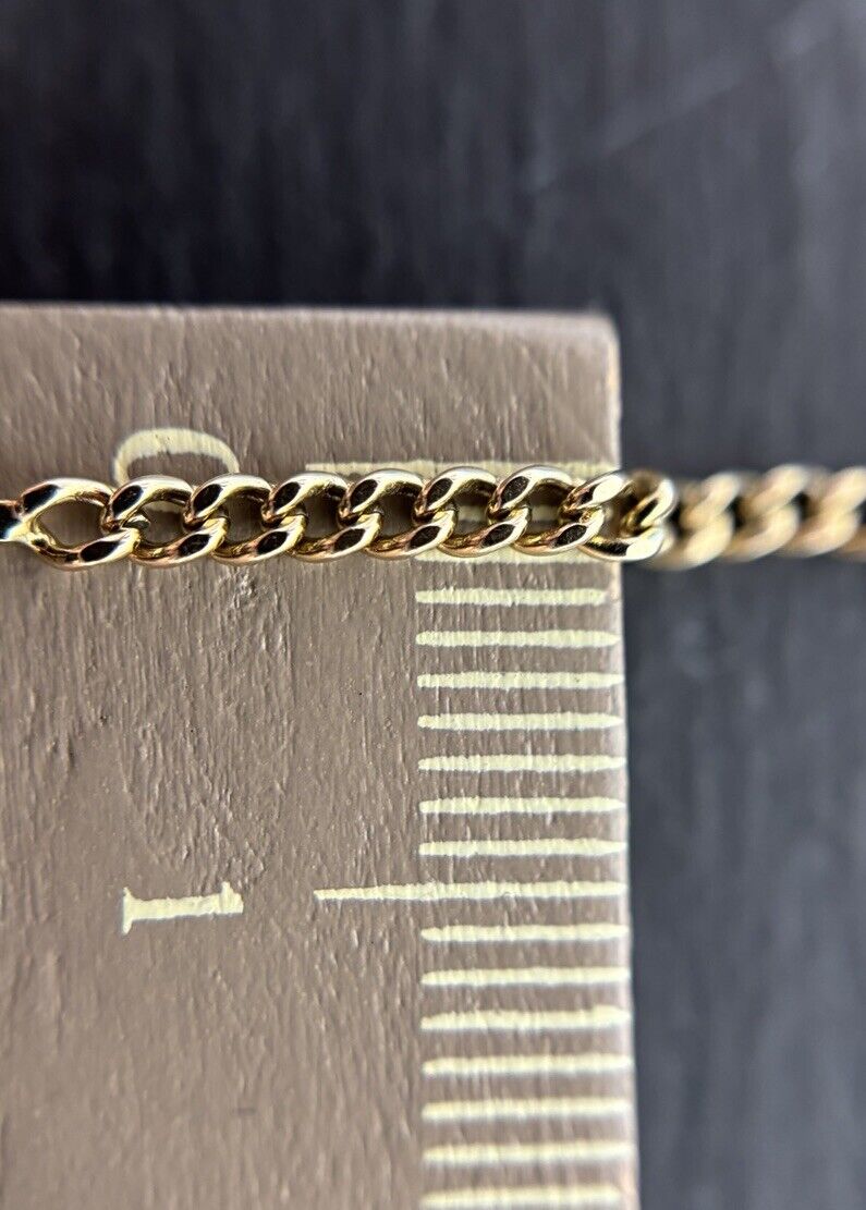 Damen Vintage Gold Panzerarmband 8K 333 mit Rubinen 19cm massiv No.U40 verkauft