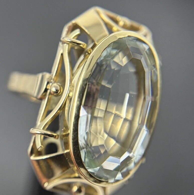 Goldring Vintage Aquamarin ca. 14ct Eisblau 14K/585 Gr.61 No.U