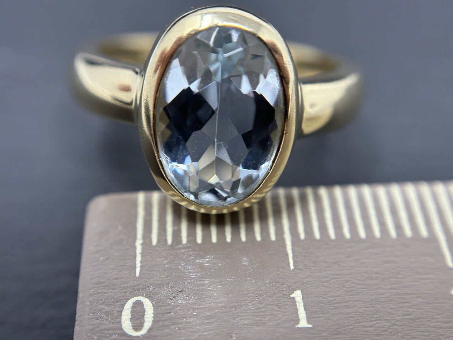 Goldring mit Aquamarin ca. 4,5ct 12x9,5mm Eisblau 14K/585 Gr.57,5 No.U81