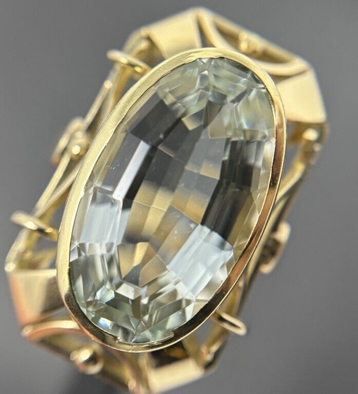 Goldring Vintage Aquamarin ca. 14ct Eisblau 14K/585 Gr.61 No.U