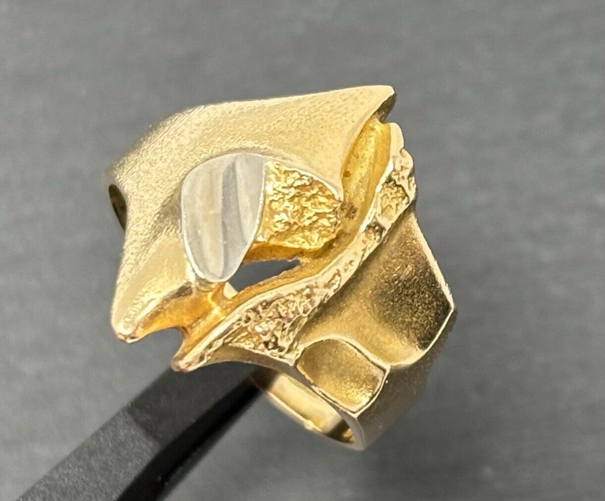 Gold Ring Lapponia Designer Handarbeit 1987 Finnland 14K/585 Gr.59 Herren No.U64