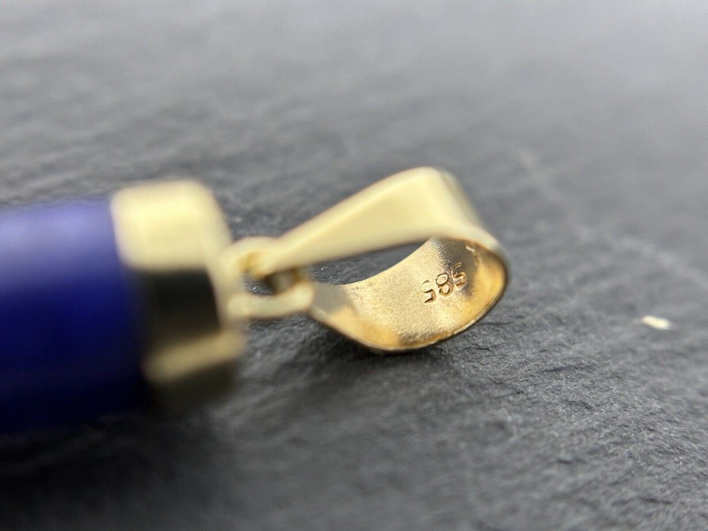 Gold Kreuz Lapislazuli 14K/585 Gelbgold Anhänger 3,5cm No.U52