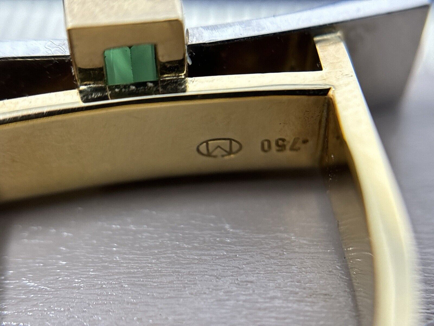 Goldring Handarbeit Bicolour Baguette 18K/750 Gr.52 No.U