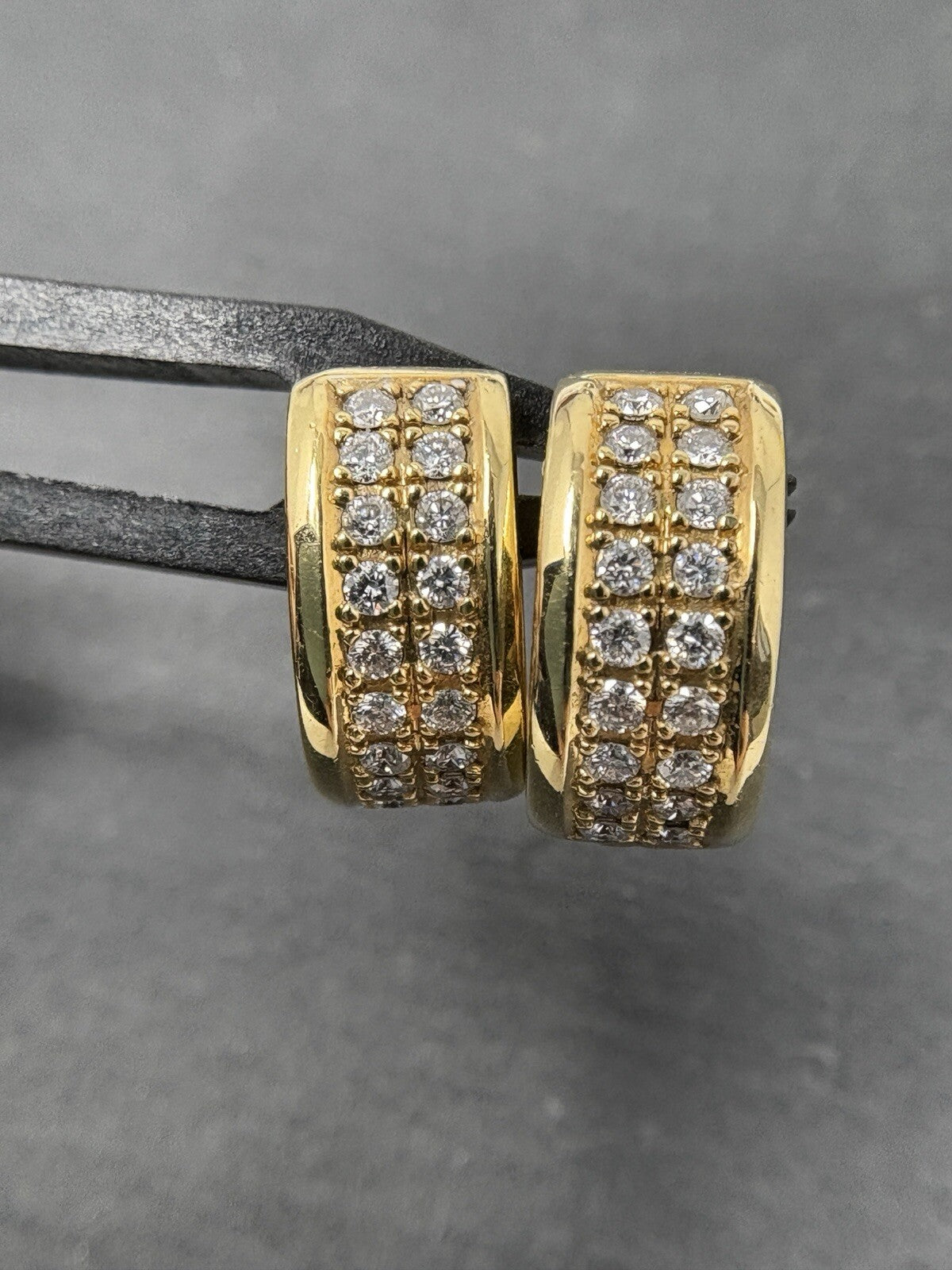 Ohrringe Gelbgold Creolen 0,5ct Brillanten Diamanten 18K/750