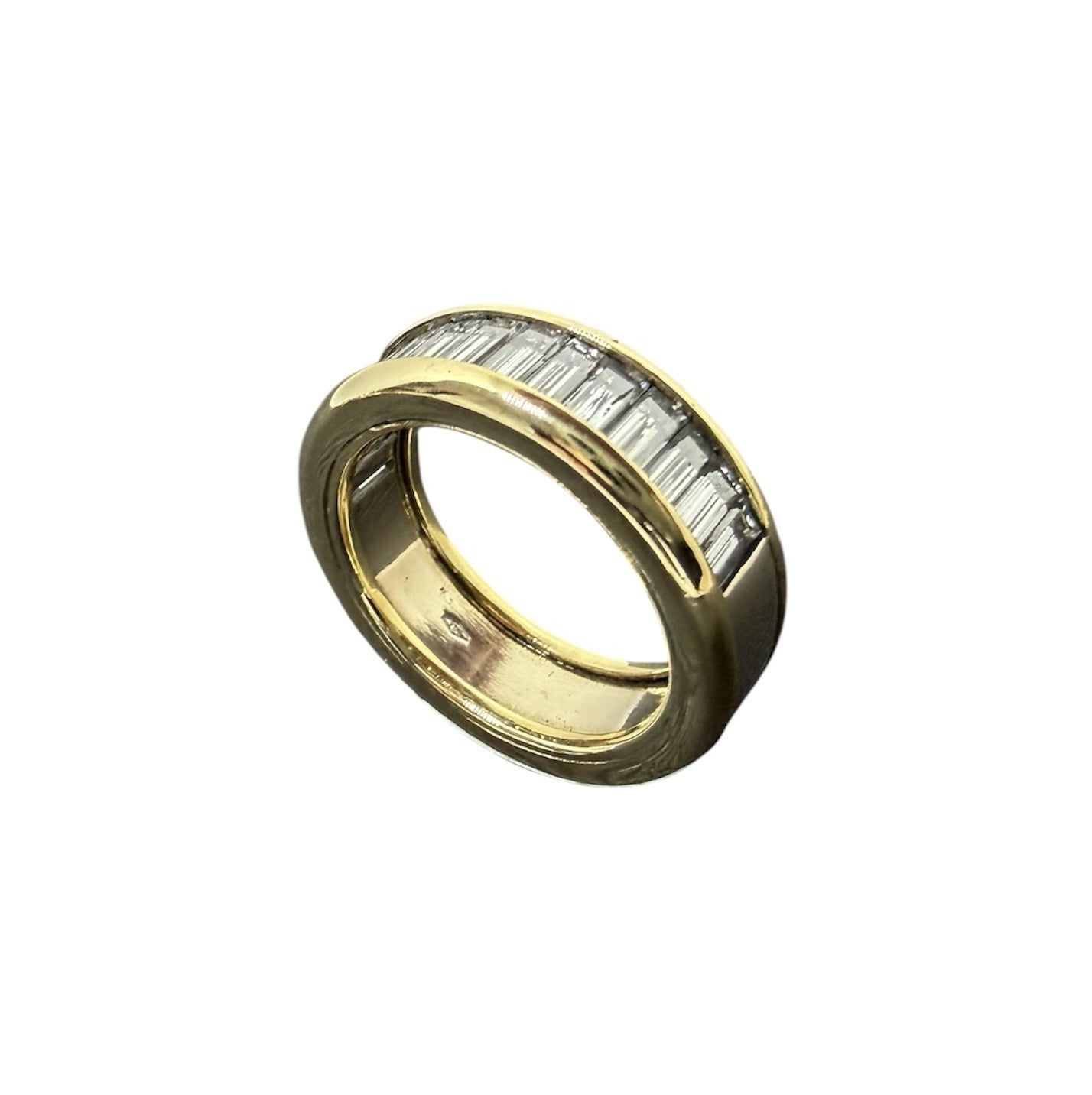 Ring Gelbgold 1,2ct Baguette Diamanten 18K/750 Gr.50 