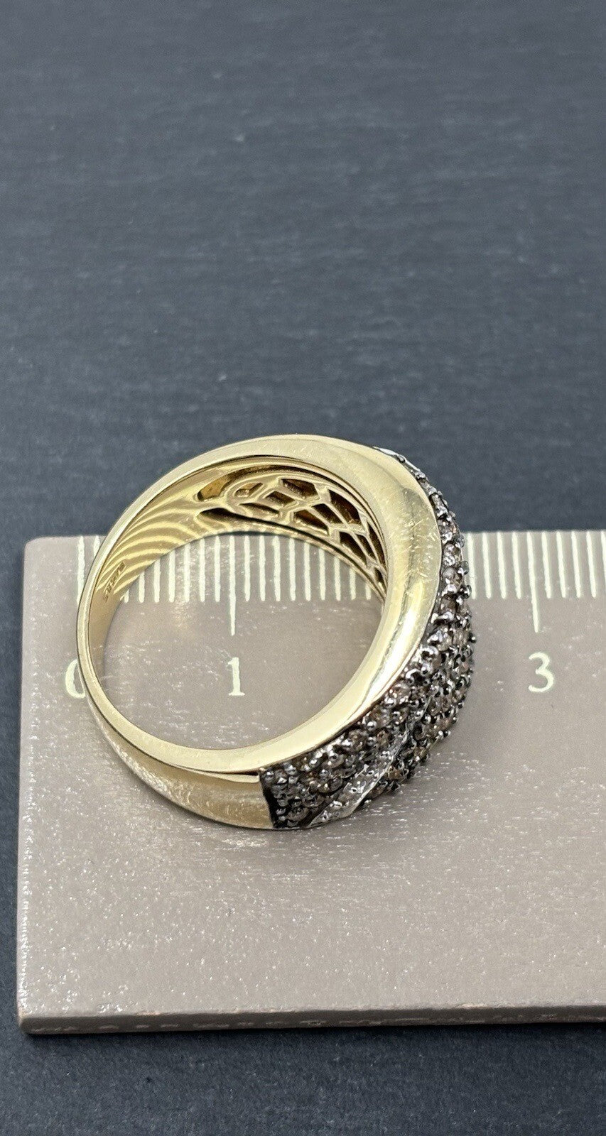 Brillantenbesetzer Ring mit Rauchdiamanten ca. 1 ct 14 K / 585 IV