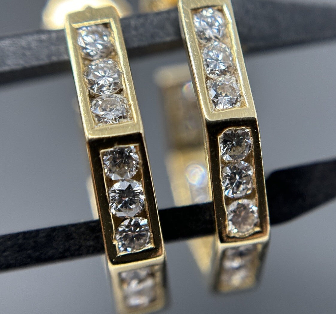 Ohrringe Gelbgold 1ct Brillanten Diamanten 14K/585 