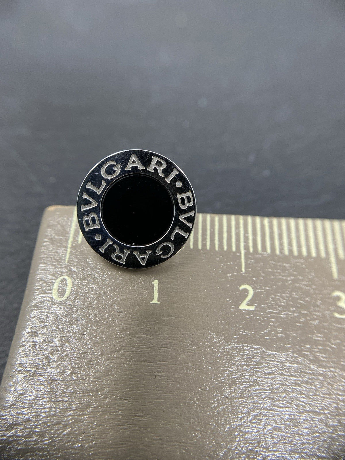 Bvlgari Ohrstecker 750 Gold 18 Karat Weißgold Bulgari Onyx Unisex Markenschmuck