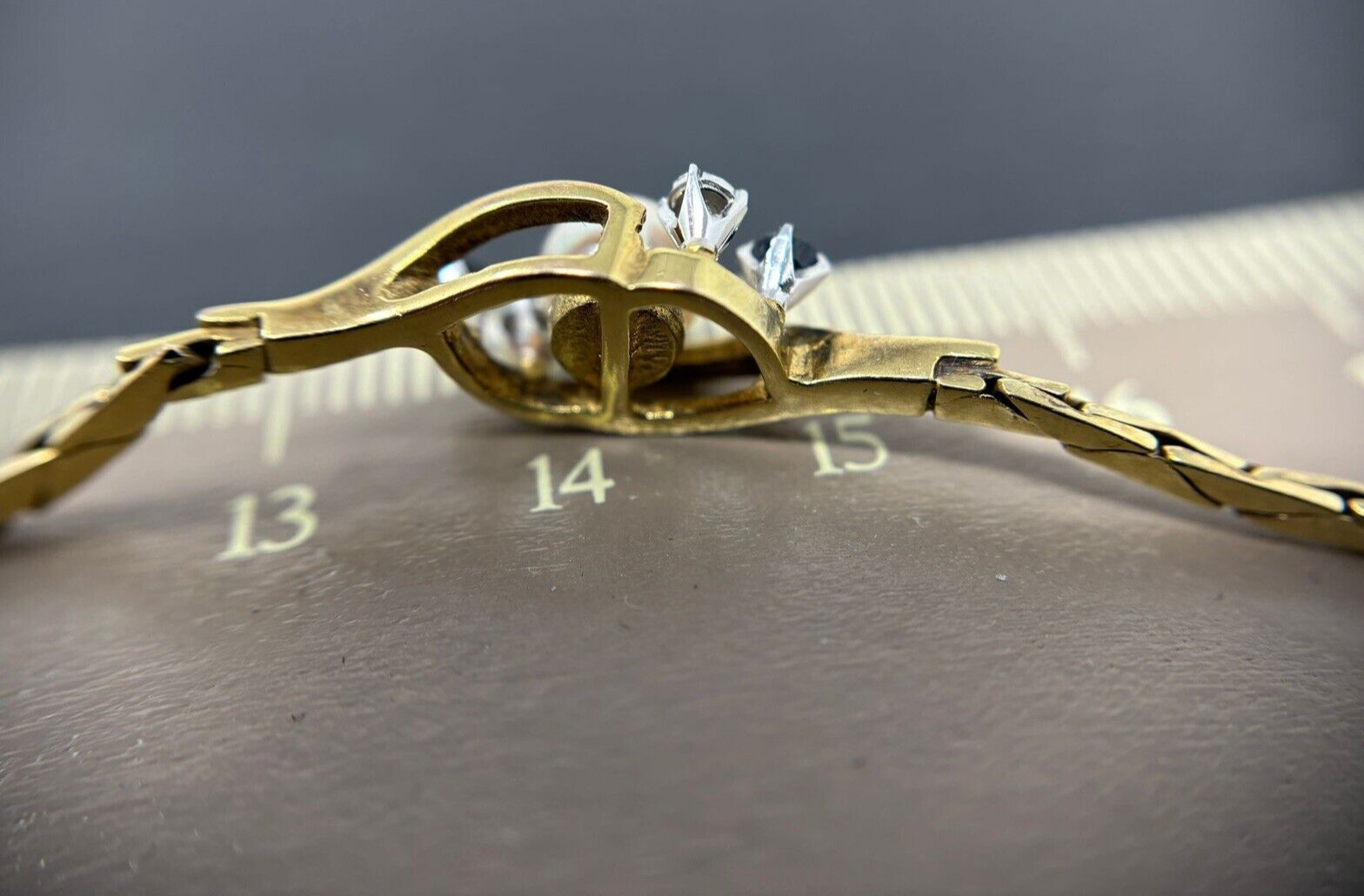 Armband Gelbgold Diamanten/Saphire Südseeperle 8K/333 19cm