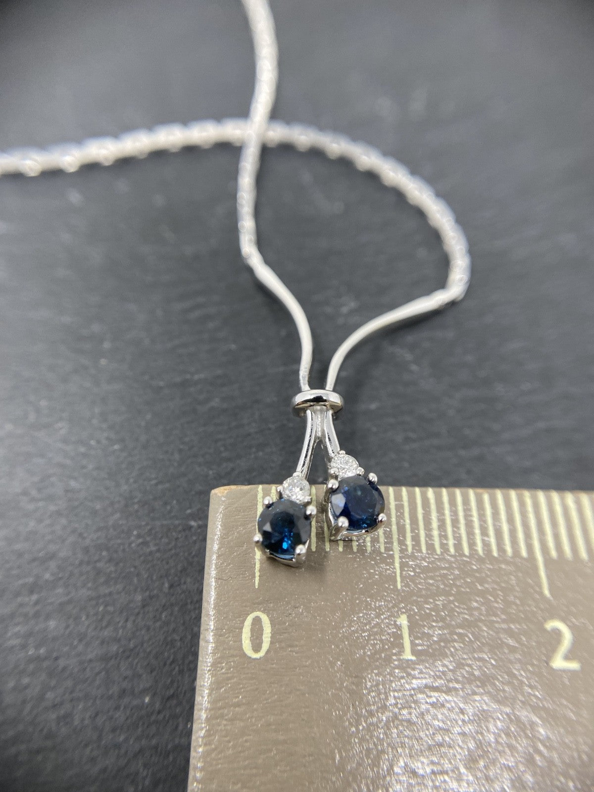 Edel Damencollier Weißgold mit Saphiren & Brillanten | 14K / 585 38,5cm