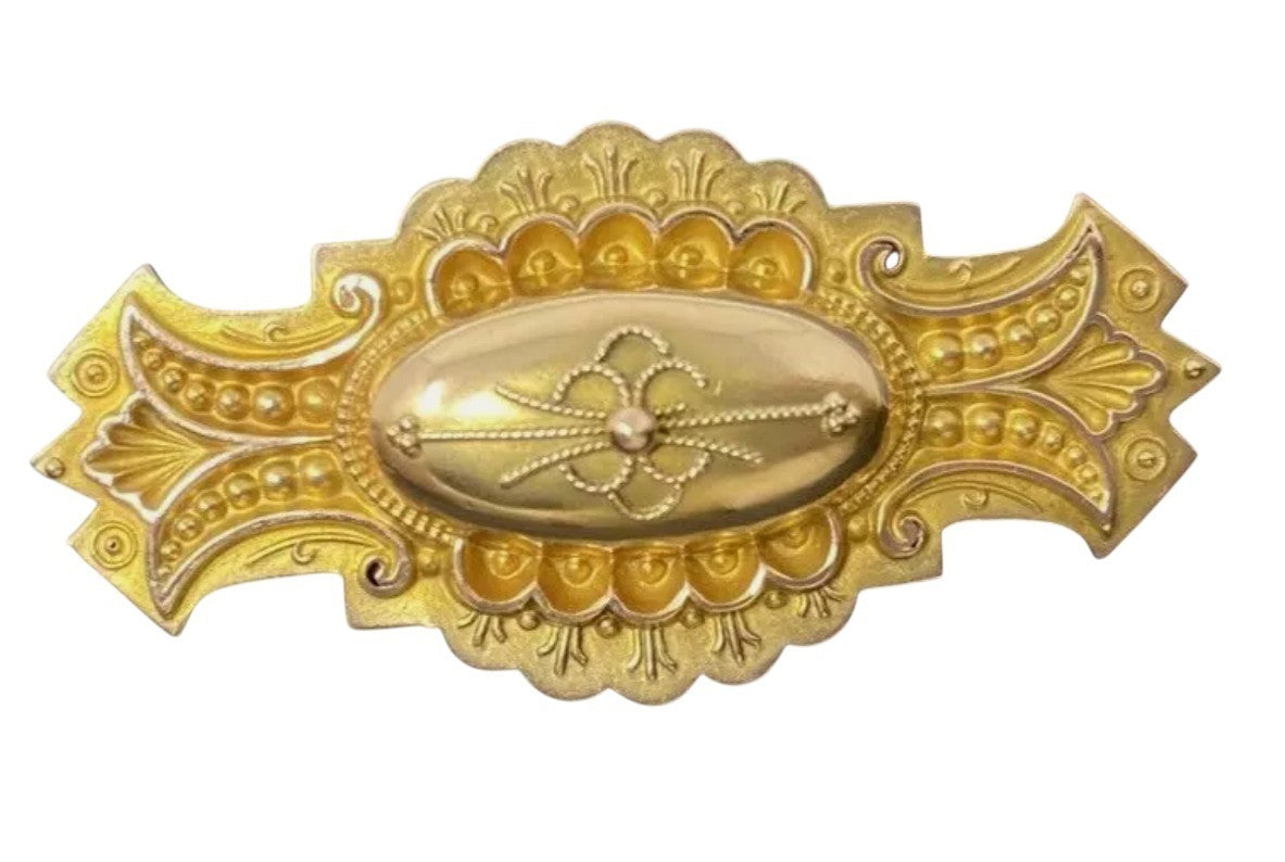 Antike Brosche Gelbgold 19/20 Jhd. viktorianisch 9K