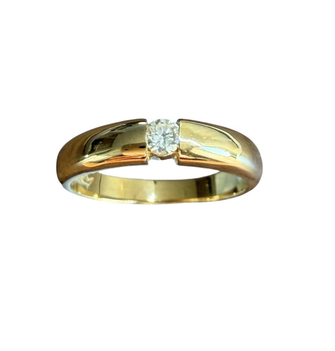 Brillanten Ring 0,1 ct Brillant Ring Goldring 8K/333 Gr. 53