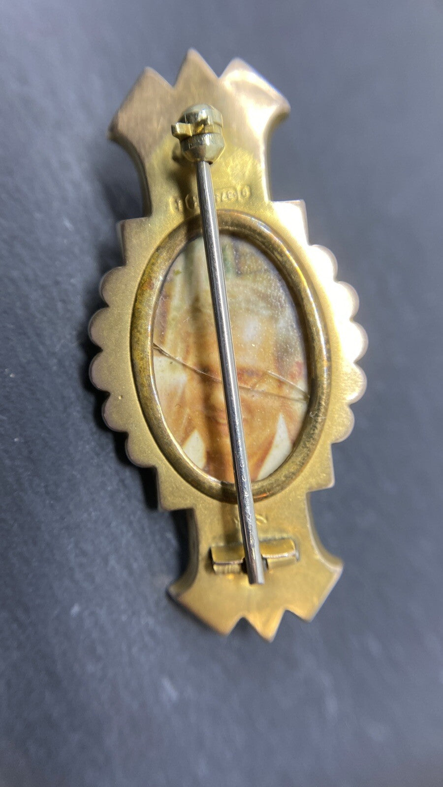 Antike Brosche Gelbgold 19/20 Jhd. viktorianisch 9K