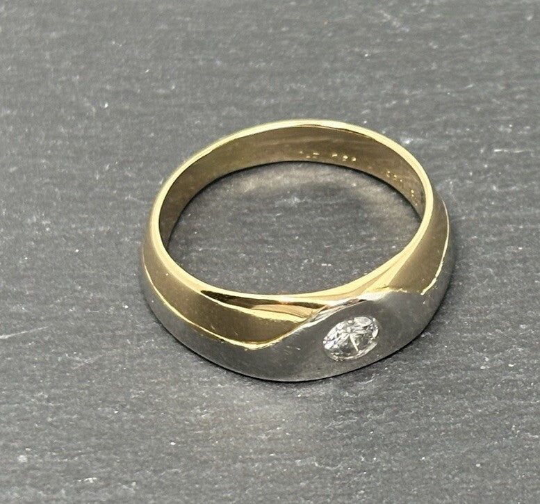 Ring Gelbgold 18K/750 Bicolour Platin Diamant Gr.54