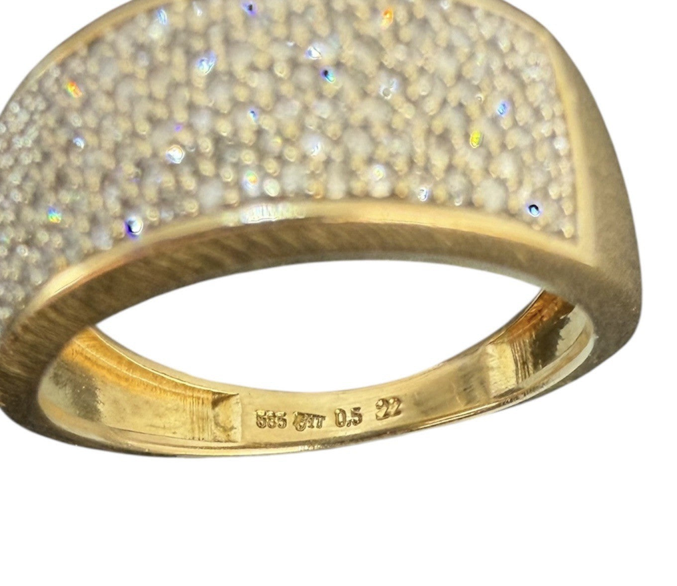 Diamantring 0,5 ct Brillant Pavé Goldring 14K/585 Gr. 58