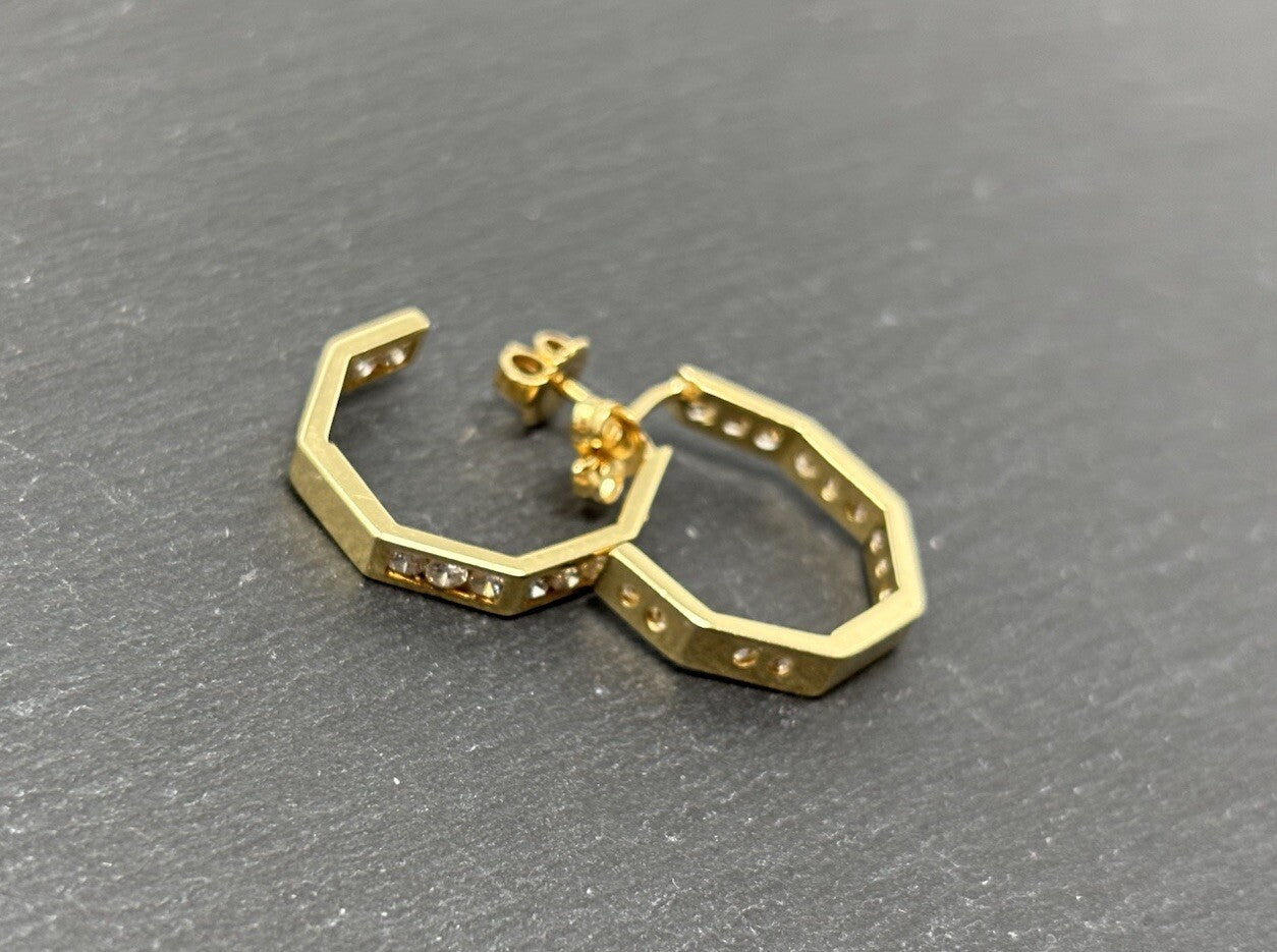 Ohrringe Gelbgold 1ct Brillanten Diamanten 14K/585 