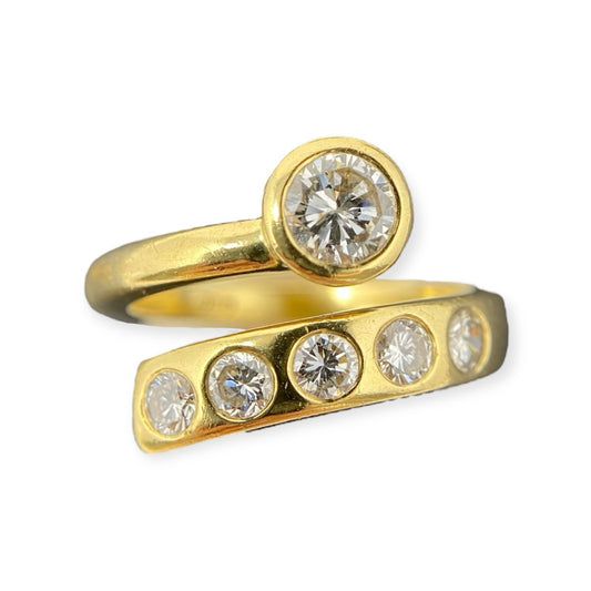 Diamant Ring Gelbgold 0,8ct Brillanten 18K/750 Gr. 56