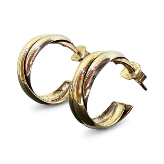 Tricolor Creolen Weiß-, Rosé-, Gelbgold | 8K/333