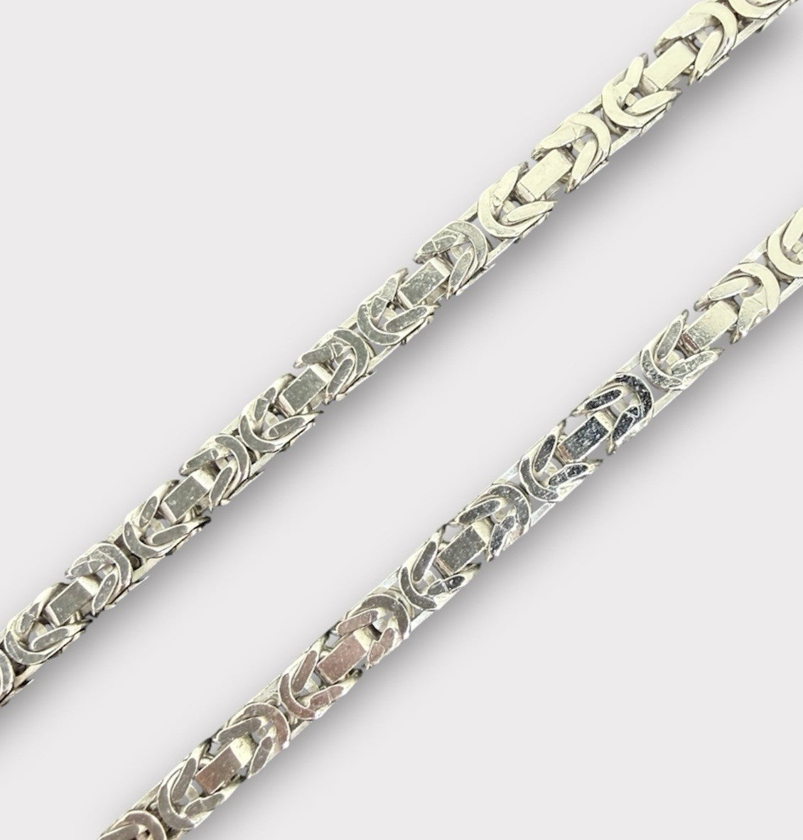 Königskette Massiv 14Karat / 585 Weißgold 93cm Herren