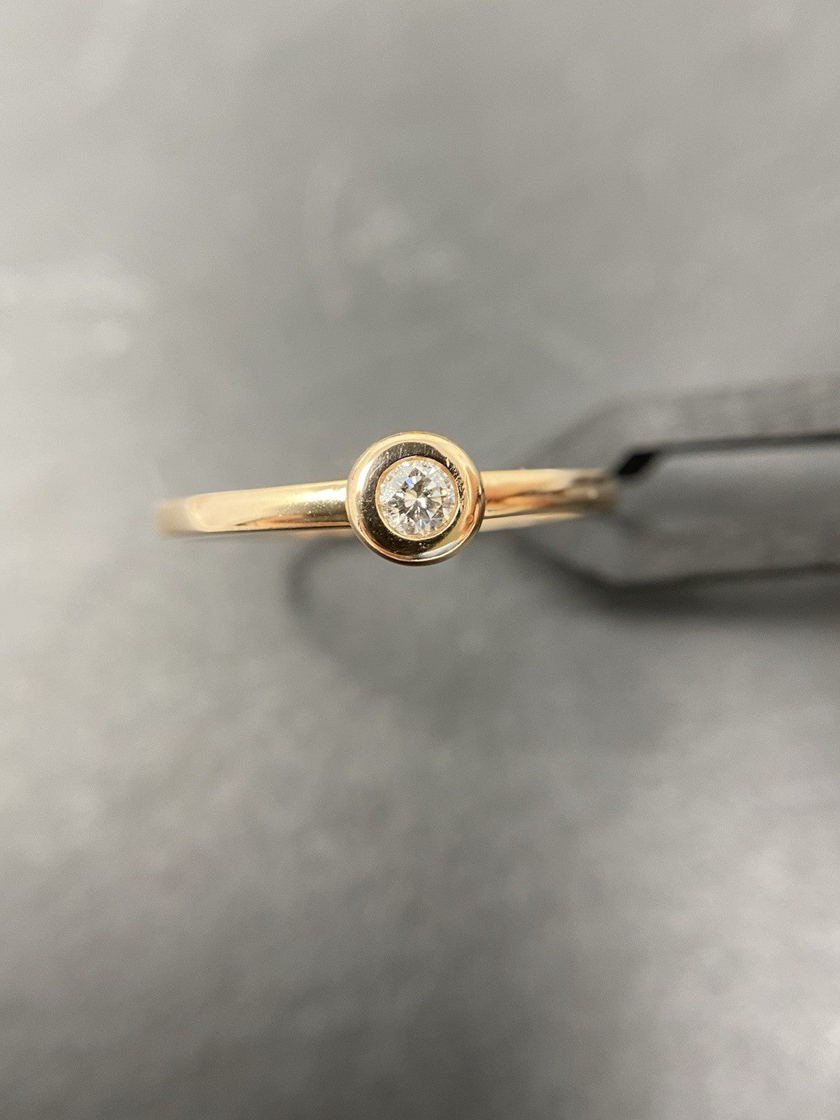 Gold Ring Rotgold 0,1ct Diamant 14K/585 Solitärring Gr.56