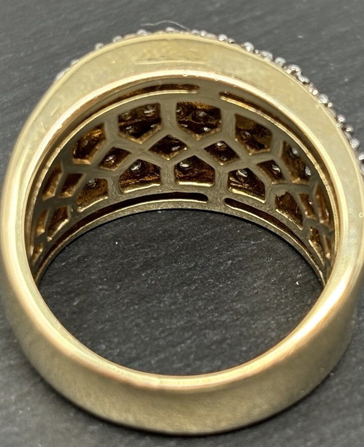 Brillantenbesetzer Ring mit Rauchdiamanten ca. 1 ct 14 K / 585 IV