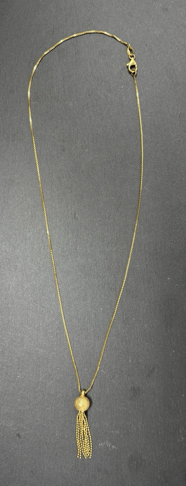 Gold Halskette Mit Kugel- und Quasten-Anhänger 45cm | 9K/375