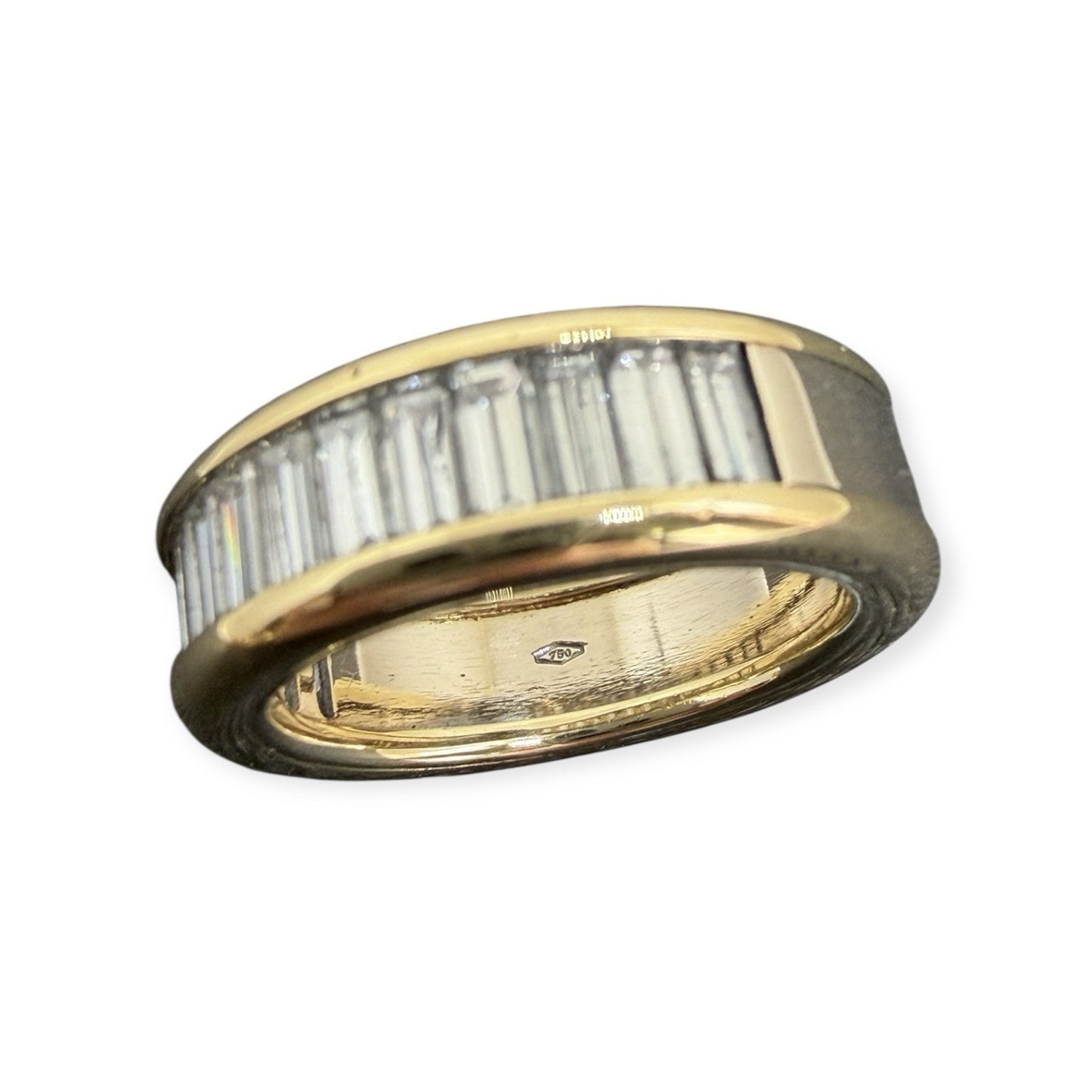 Ring Gelbgold 1,2ct Baguette Diamanten 18K/750 Gr.50 