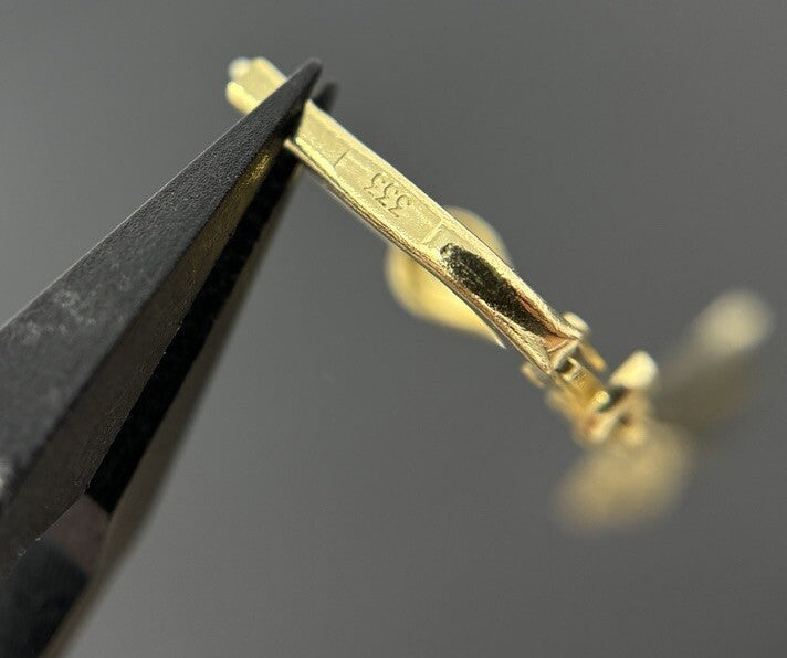 Ohrhänger Ohrringe Vintage Perlierung Brillanten Gelbgold 2,5cm 8K/333 