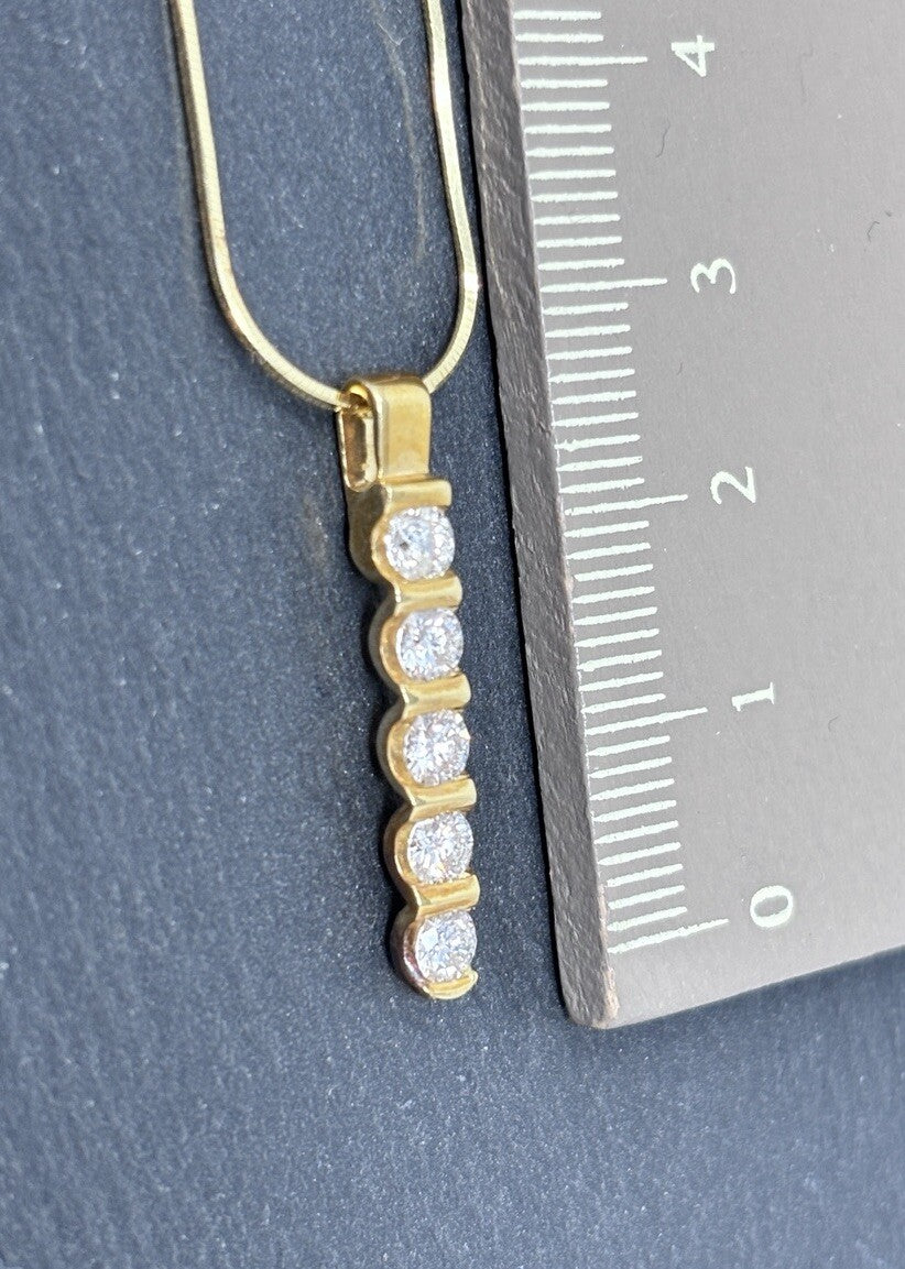Gelbgold Kette mit Anhänger Brillanten 18K/750 VS/SI 0,78ct Set