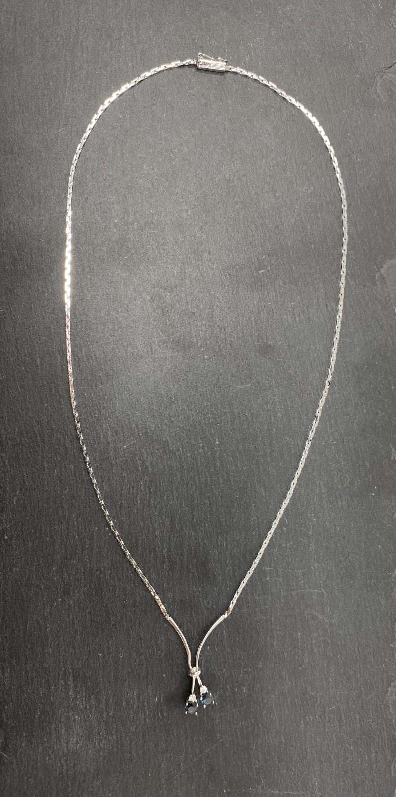 Edel Damencollier Weißgold mit Saphiren & Brillanten | 14K / 585 38,5cm