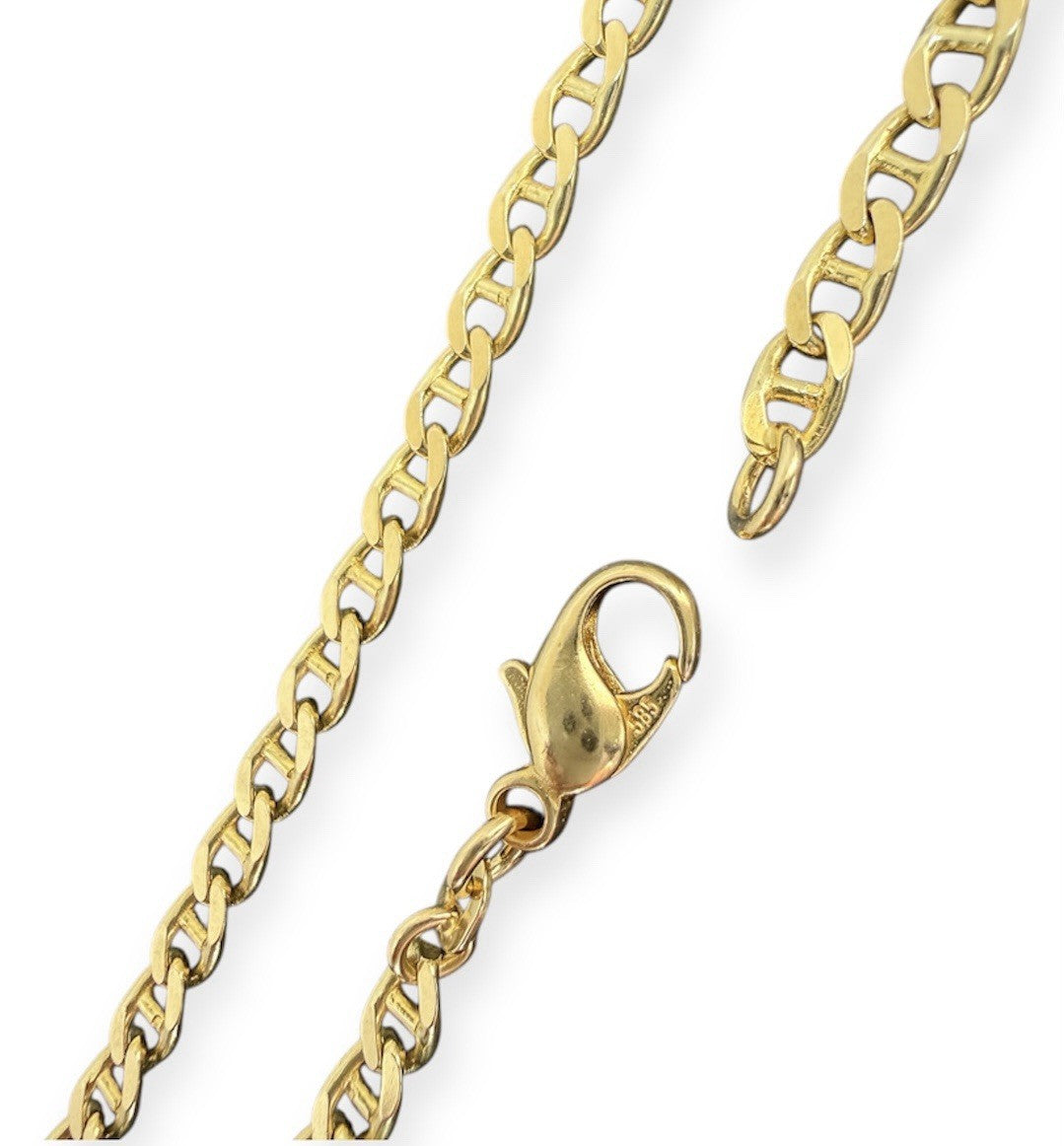 Stegpanzerkette Gelbgold 14K/585 49cm 4mm